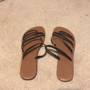 NWOT Black Strappy Summer Sandals